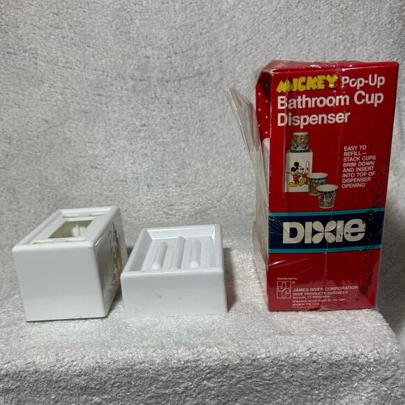 Vintage 90s Mickey Mouse Toothbrush Holder Soap Dish Cup Dispenser - Picture 4 of 6